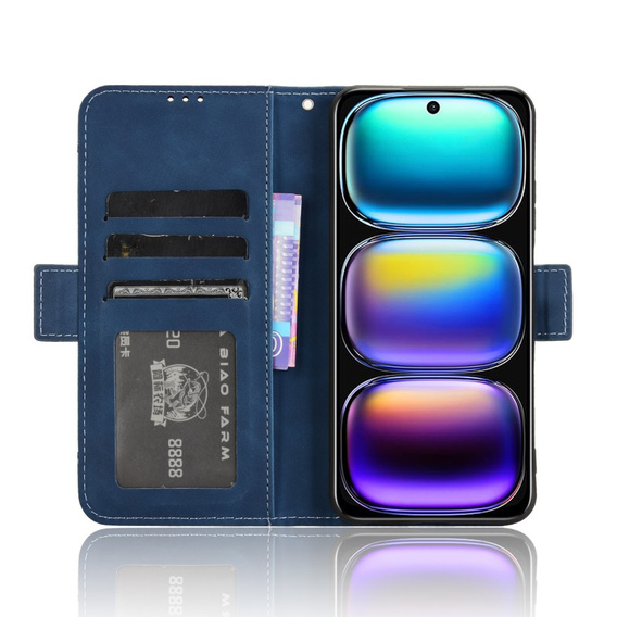 Cu clapetă pentru Infinix Hot 50i 4G, Card Slot, albastru închis