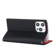 Cu clapetă pentru iPhone 15 Pro, Litchi Skin Grain, negru