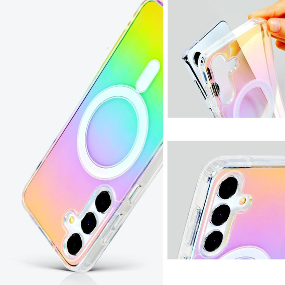 Husă pentru Samsung Galaxy S24 FE, Fusion Hybrid Case, pentru MagSafe, multicolor + Sticlă pentru ecran