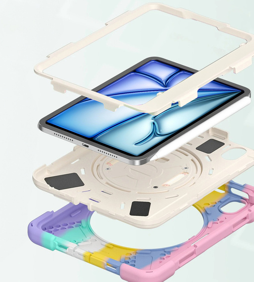 Husa blindată pentru Apple iPad Air 11" 6 gen. 2024 (A2902, carcasă de protecție 360 cu slot pentru stylus, multicolor