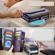 Husă din piele CASEME RFID pentru Samsung Galaxy S26, violet