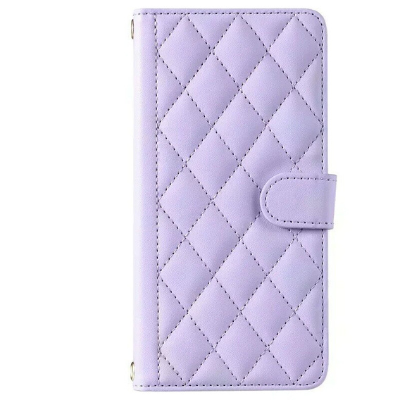 Husă cu clapetă pentru Motorola Moto G24 / G24 Power / G04, Rhombus Crossbody Leather, violet