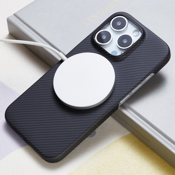 Husă pentru iPhone 16 Pro Max, Aramid Fiber Cover, negru