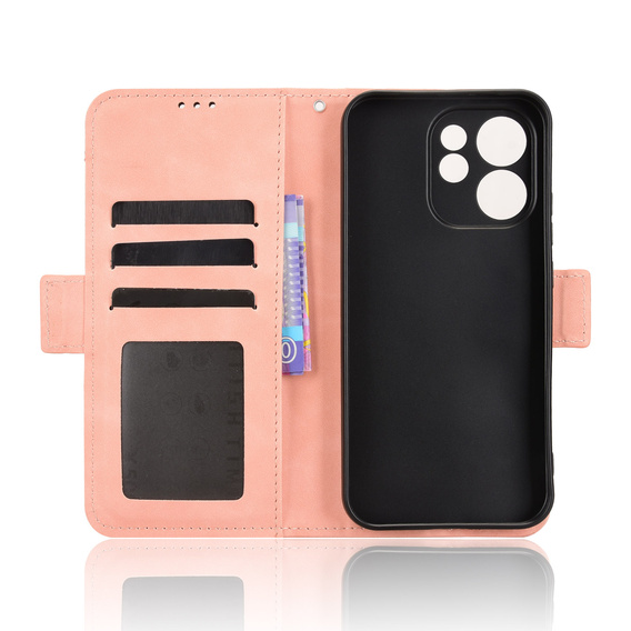 Husă cu slot pentru carduri pentru Oppo Reno 15 Pro, roz