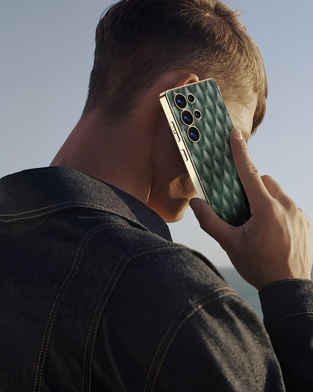 Husă pentru Samsung Galaxy S25 Ultra, Leather Rhombus, verde
