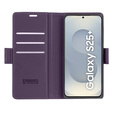 Husă pentru Samsung Galaxy S25, ERBORD Glossy Litchi, portofel cu clapetă, violet