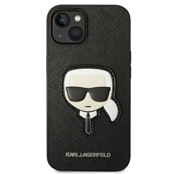 Karl Lagerfeld Huse pentru iPhone 14 Plus, Saffiano Karl's Head Patch, negru
