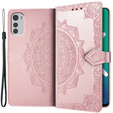 Cu clapetă pentru Motorola Moto E32 4G, Mandala, roz