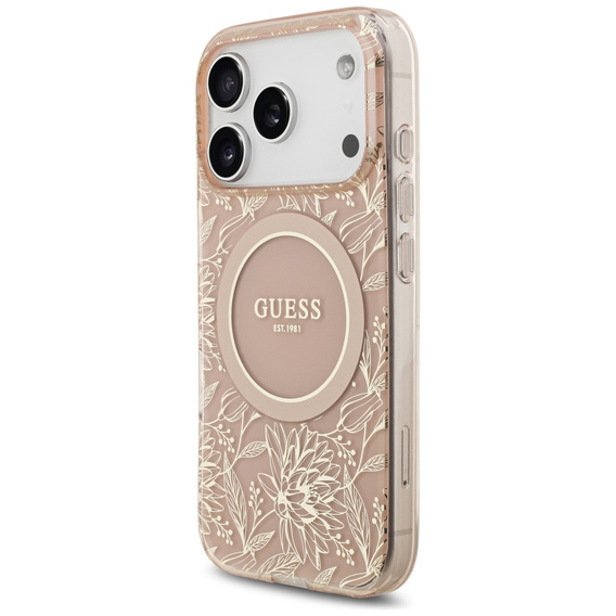 Husă cu curea IML Flowers Electroplated Allover With Beads, pentru MagSafe, cu curea pentru iPhone 17 Pro Max