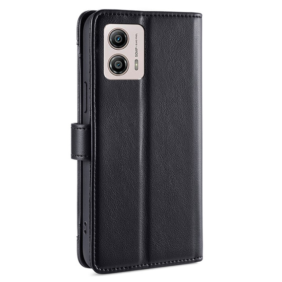 Cu clapetă pentru Motorola Moto G53 5G/ G23 4G/ G13 4G, Wallet Zipper Pocket, negru