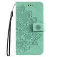 Cu clapetă pentru Huawei Nova Y61, Mandala Flower, verde