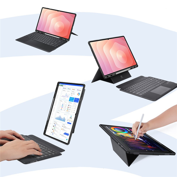 Husă pentru tastatură Dux Ducis seria DK pentru Samsung Galaxy Tab S11 Ultra, negru