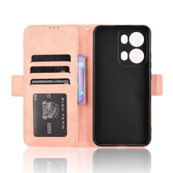 Cu clapetă pentru Oppo Reno 13 Pro, Card Slot, roz