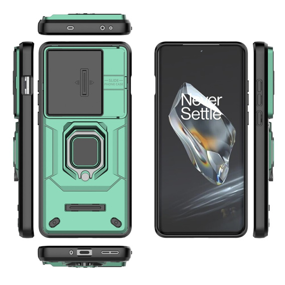Husă pentru OnePlus 12 5G, KickStand Camera Lens, verde