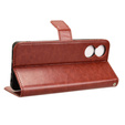 Cu clapetă pentru TCL 40 NxtPaper, Crazy Horse Wallet, maro