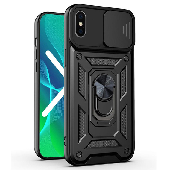 Husă blindată pentru iPhone XS MAX, CamShield Slide, negru