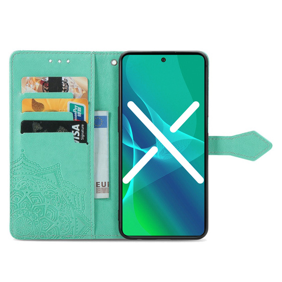 Cu clapetă pentru Xiaomi Redmi Note 12S, Mandala, verde