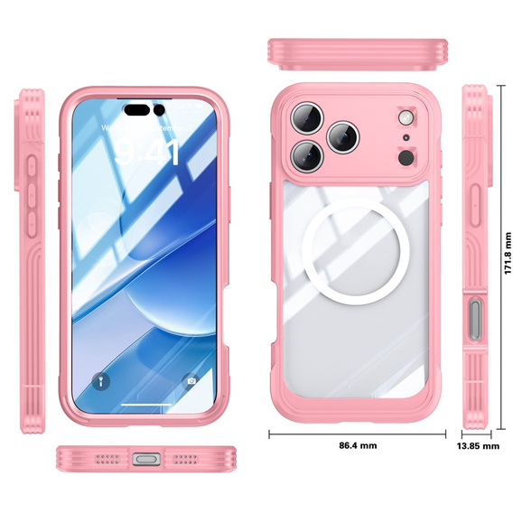 Carcasă rezistentă la șocuri cu sticlă pentru MagSafe pentru iPhone 17 Pro Max