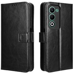 Cu clapetă pentru Oppo A5 5G / A5m, Crazy Horse Wallet, negru
