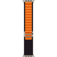 Pasek nylonowy do Apple Watch 1/2/3/4/5/6/7/8/SE/ULTRA 42/44/45/49 MM, Czarny / Pomarańczowy