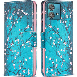 Cu clapetă pentru Motorola Edge 40 Neo, Wallet, sakura, albastru