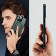 Husă pentru iPhone 11 Pro, pentru MagSafe, ERBORD Matt Case, verde + sticlă pentru ecran