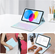 Husă cu tastatură bluetooth iluminată pentru iPad 10.9 2022 (10 gen.), albastru
