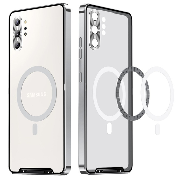 Carcasă de protecție pentru camera foto pentru Samsung Galaxy Note 10+ Plus, CamShield MagSafe, transparent / argintiu