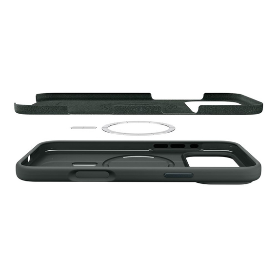 Carcasă Spigen pentru iPhone 17 Pro, Silicone Fit MagSafe, Abyss Green