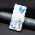 Cu clapetă pentru Xiaomi Redmi 12C, butterfly and flowers, alb