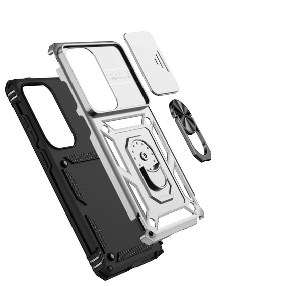 Husă blindată cu suport și capac pentru lentilă pentru Samsung Galaxy S26 Ultra