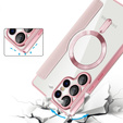 Cu clapetă pentru Samsung Galaxy S25 Ultra, RFID Wallet MagSafe CamShield, roz