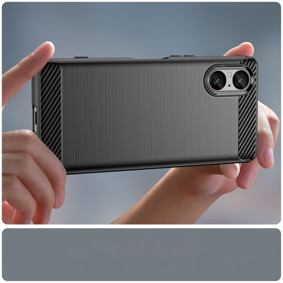 Huse pentru Sony Xperia 5 V, Carbon, negru