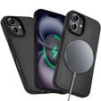 Husă pentru iPhone 16, Aramid Fiber Cover, negru