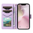 Husă cu clapetă pentru iPhone 16E, Rhombus Crossbody Leather, violet