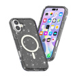 Husă pentru iPhone 17, pentru MagSafe, glitter, negru translucid