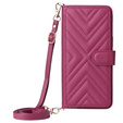 Carcasă cu clapetă pentru Samsung Galaxy S25 Edge, Crossbody Leather Wallet, maroon