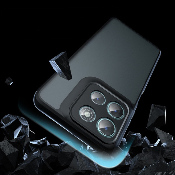Carcasă pentru Xiaomi Redmi 15 5G / 4G, cu protecție pentru cameră, transparentă cu laturi negre