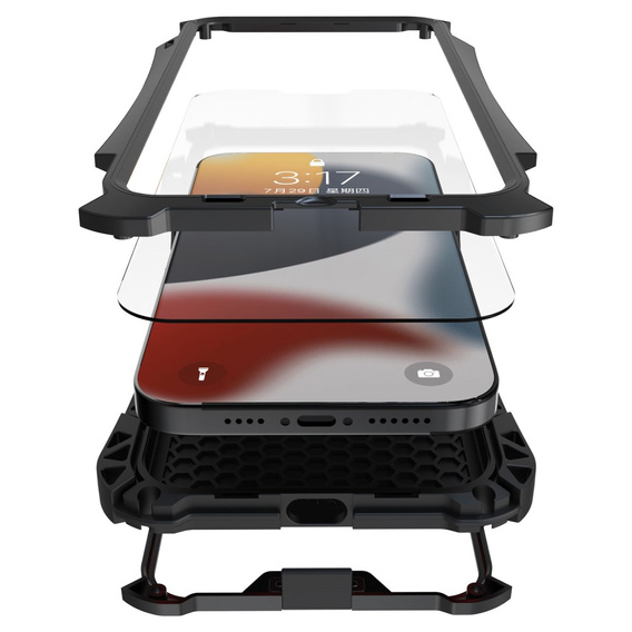 Husă pentru iPhone 13, R-JUST AMIRA, armată, negru