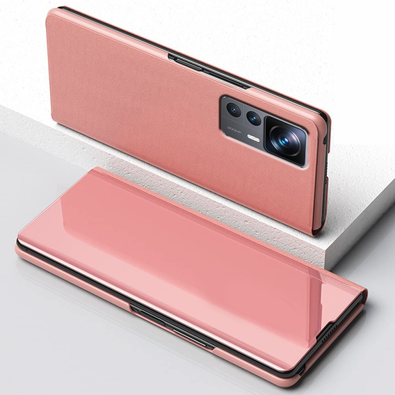 Huse pentru Xiaomi 12T / 12T Pro, Clear View, roz rose gold