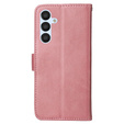 Cu clapetă pentru Samsung Galaxy A34 5G, Leather Wallet, roz rose gold