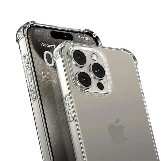 Carcasă pentru iPhone 16 Pro Max, Erbord Dropproof, transparentă + Sticlă