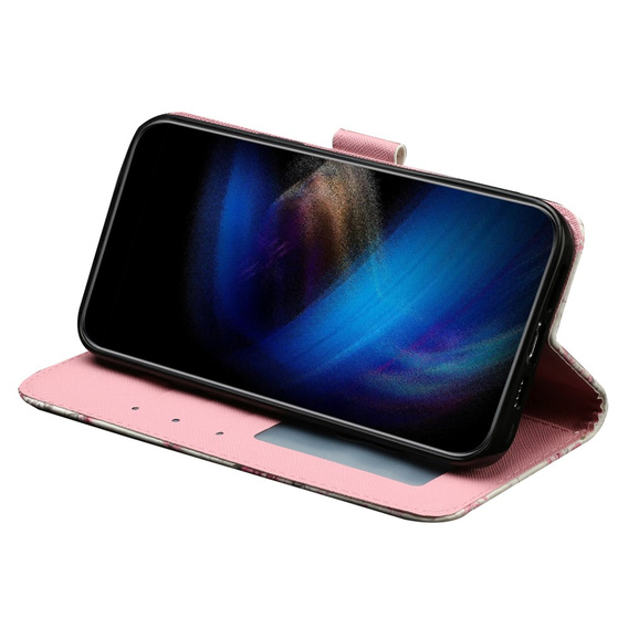 Cu clapetă pentru Samsung Galaxy A35 5G, Wallet, Roses alb