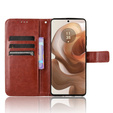 Cu clapetă pentru Motorola Edge 50 Ultra, Crazy Horse Wallet, maro