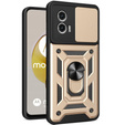 Husă blindată pentru Motorola Moto G73 5G, CamShield Slide, de aur