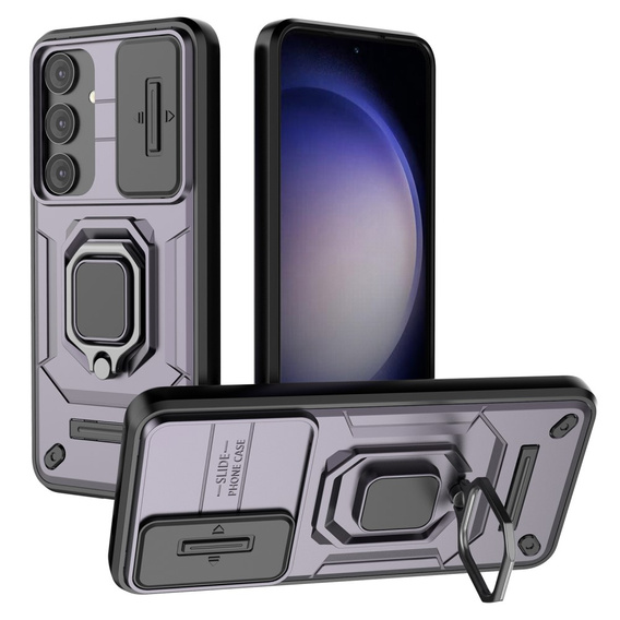 Husă pentru Samsung Galaxy S24, KickStand Camera Lens, violet