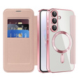 Cu clapetă pentru Samsung Galaxy A36, RFID Wallet MagSafe CamShield, roz