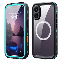 Husă pentru iPhone 17, impermeabilă IP68, SHELLBOX MagSafe, albastru