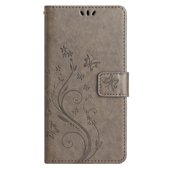 Cu clapetă pentru Samsung Galaxy S23 FE, Butterfly, gri