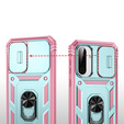 Husă pentru Samsung Galaxy A56 5G, KickStand Camera Lens, verde / roz